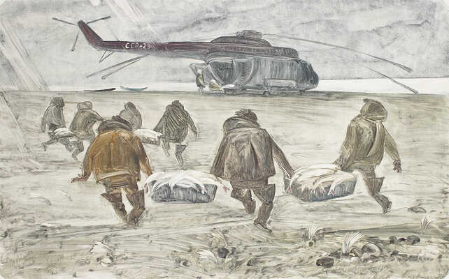 Мусин Гумар Гайсанович. Погрузка рыбы караваном «Таймыр» 